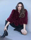 Lourdes - Crop Jacket in Merlot - Le NUAGE Luxe