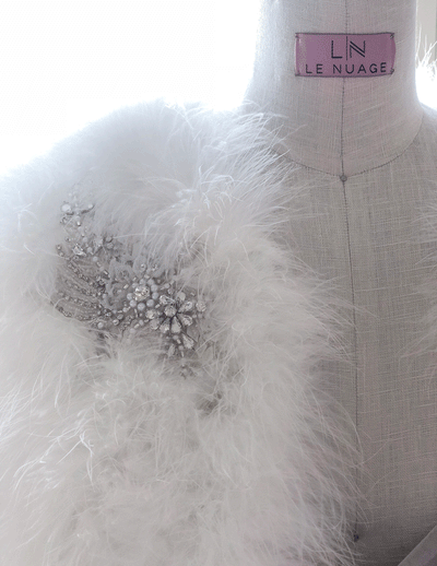 Lourdes Snow - Limited Edition Rhinestone Collection Crop Jacket in Snow - Le NUAGE Luxe