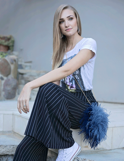 Nuage Night & Day- Feather Tote in Navy and Blue - Le NUAGE Luxe