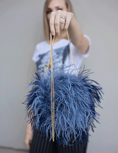 Nuage Night & Day- Feather Tote in Navy and Blue - Le NUAGE Luxe