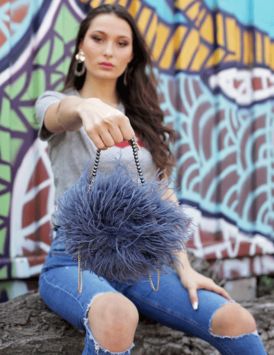 Nuage - Feather Tote in Charcoal - Charcoal Handle - Le NUAGE Luxe