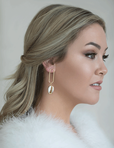 Nuage Ocean - Leilani Cowrie Loop Earring - Le NUAGE Luxe