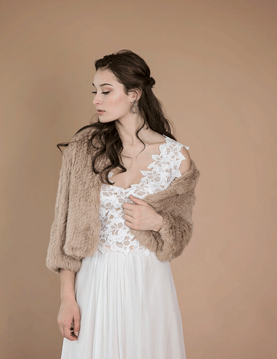 Versailles - Fur Jacket in Natural - Le NUAGE Luxe