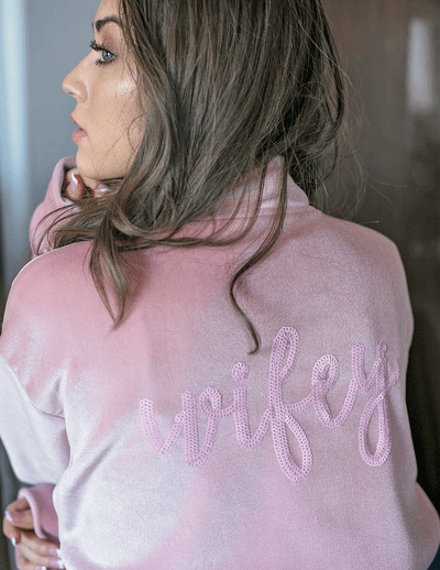 Wifey - Velvet Jacket in Blush - Le NUAGE Luxe