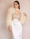 Sienna Feather Sleeves in Cream - Le NUAGE Luxe