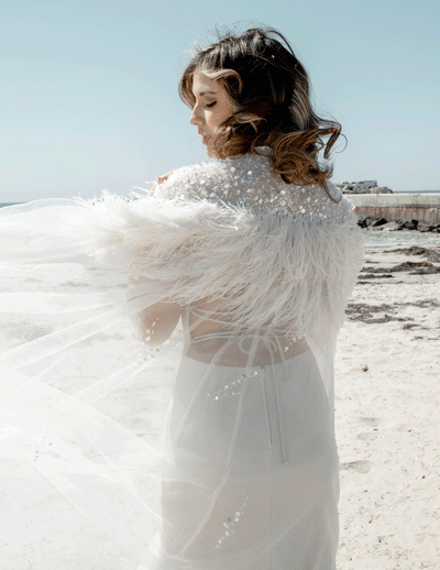 Le Nuage - Long Tulle Cape Veil - Le NUAGE Luxe