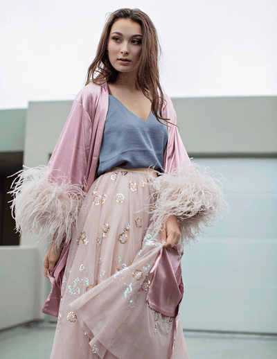 That's Vogue Silk Robe - Blush - Le NUAGE Luxe